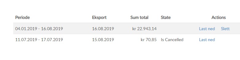 Slett eksporten i Autogear