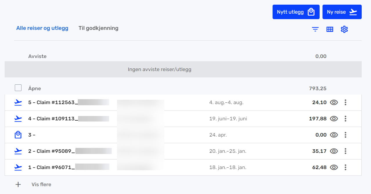 Tripletex – Reiser og utlegg