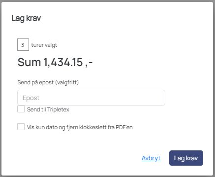 Lag krav og send til Visma